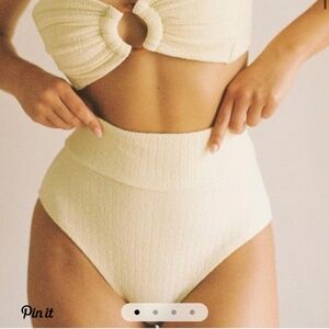 Montce High Rise Butter Cream Bikini Bottom Added Coverage